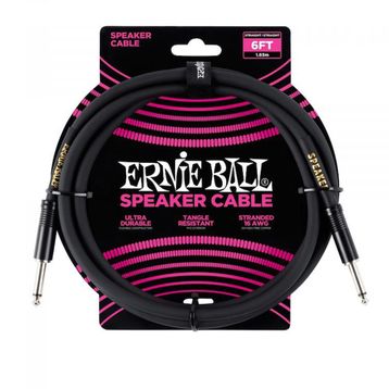 Ernie Ball P06072 6FT 1.80 m Siyah Düz Kabin Kablosu