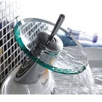 Erol Teknik Aqua Blue Düden Oval Cam Lavabo Batarya