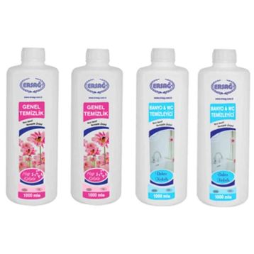 Ersağ 2x1 lt Genel Temizlik Sıvısı + 2x1 lt Bahar Kokulu Banyo Wc Temizleyici