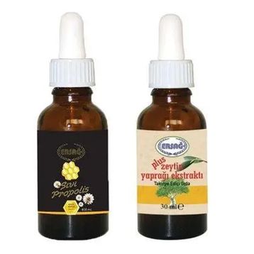 Ersağ Sıvı Propolis 30 ml Damla + Plus Zeytin Yaprağı Ekstraktı 30 ml Damla