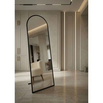 Ersan Dizayn 50x160 cm Siyah Çerçeveli Metal Ayaklı Boy Aynası