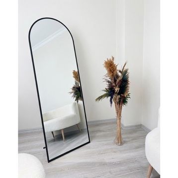Ersan Dizayn 60 x 180 cm Siyah Çerçeveli Metal Ayaklı Boy Aynası