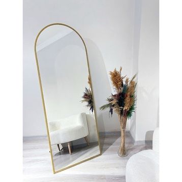 Ersan Dizayn 70x180 cm Altın Gold Çerçeveli Metal Ayaklı Boy Aynası