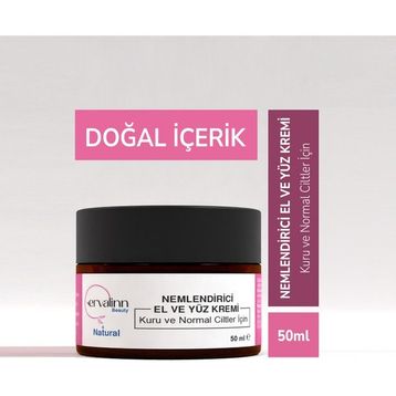 Ervalinn Kuru ve Normal Ciltler 50 ml Doğal Nemlendirici El ve Yüz Kremi