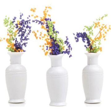 Eshel 1/50 cm 3 Adet Çiçekli Taş Vazo