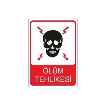 Este Uyarı Levhaları Dikkat 380V Ölüm Tehlikesi 25x35 cm Uyarı Levhası