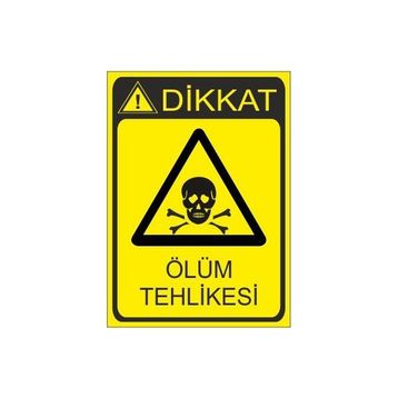 Este Uyarı Levhaları Dikkat 380V Ölüm Tehlikesi 25x35 cm Uyarı Levhası