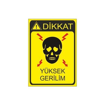 Este Uyarı Levhaları Dikkat Yüksek Gerilim 25x35 cm Uyarı Levhası
