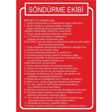 Este Uyarı Levhaları Södürme Ekibi 25x35 cm Uyarı Levhası