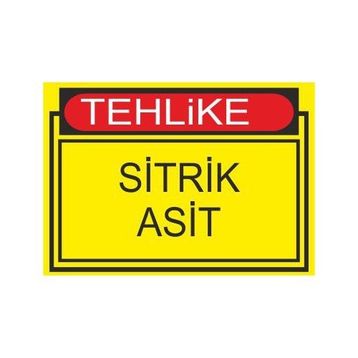 Este Uyarı Levhaları Tehlike Sitrik Asit 25x35 cm Uyarı Levhası