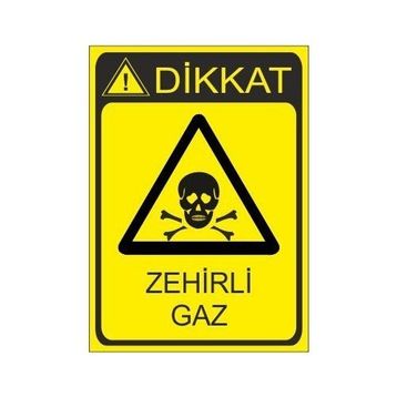 Este Uyarı Levhaları Zehirli Gaz 25x35 cm Uyarı Levhası