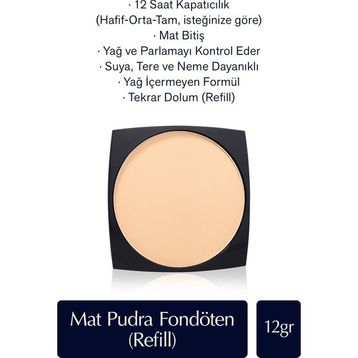 Estee Lauder Double Wear Stay-In-Place 2C2 Pale Almond Refill Pudra Fondöten