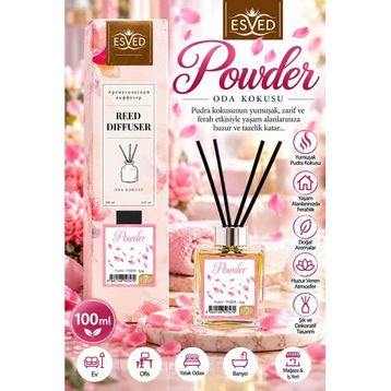 Esved Pudra Kokusu 100 ml Çubuklu Oda Kokusu