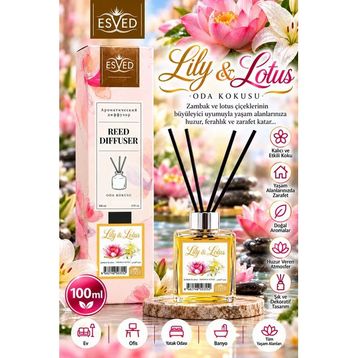 Esved Zambak Nilüfer Kokusu 100 ml Çubuklu Oda Kokusu