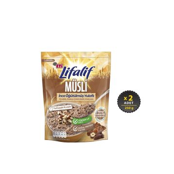 Eti 250 gr Lifalif İnce Öğütülmüş Yulaflı Fındıklı Kakao Çekirdekli Kakaolu Müsli (12 adet)