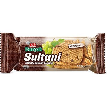 Eti Burçak Sultani 123 gr Üzümlü Kepekli Bisküvi
