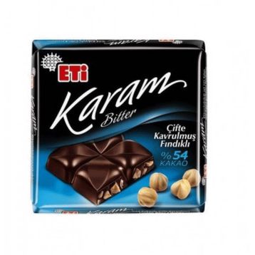 Eti Karam %54 Bitter 60 gr Kakaolu Çifte Kavrulmuş Fındıklı Çikolata