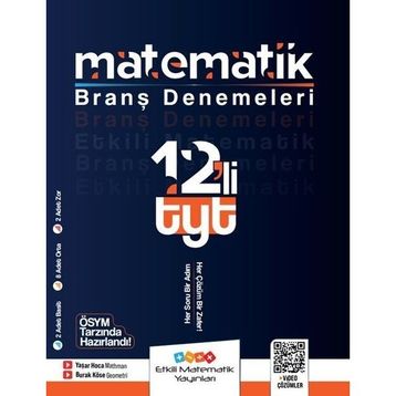 Etkili Matematik Yayınları TYT 12'li Matematik Branş Denemeleri