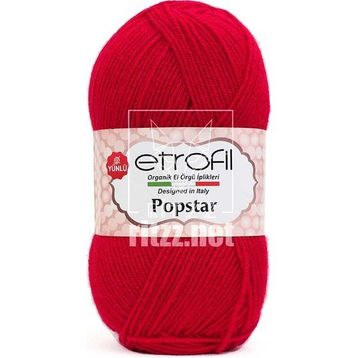 Etrofil Popstar 73121 Koyu Kırmızı Örgü İpi