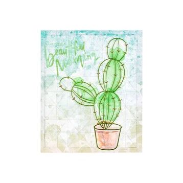 Euro Flora Dekoratif 3D Kaktüs 40x50 cm Metalli Tablo