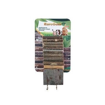 Eurogold Çift Platformlu 7x35 cm Kemirgenler İçin Doğal Ahşap Köprü Hamster Oyuncağı