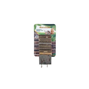 Eurogold Çift Platformlu 7x35 cm Kemirgenler İçin Doğal Ahşap Köprü Hamster Oyuncağı