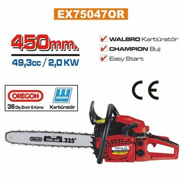 Euromax EX75047 450 mm Benzinli Ağaç Kesim Motoru