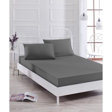 Ev & Ev Home EP-015585 Füme Lastikli Tek Kişilik Çarşaf Seti