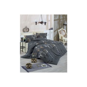 Ev & Home EP-012041 Kolay ütülenir Trace Antrasit Tek Kişilik Nevresim Takımı