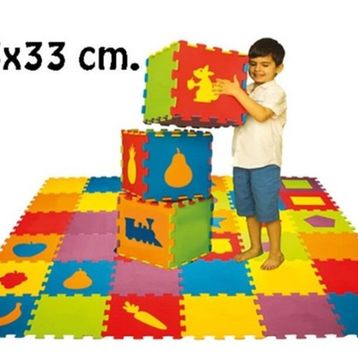 EVA Geometrik Şekiller 7 mm 33x33 cm Puzzle Oyun Matı