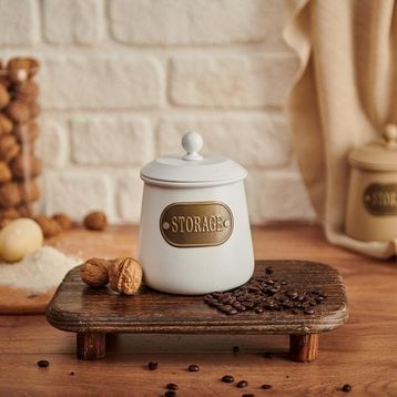 Evabella Galvaniz Storage 1000 ml Beyaz Baharatlık