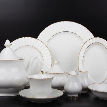 Evaliza Caserta 36 Parça Gold Rim Kahvaltı Takımı
