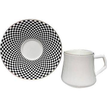 Evaliza Dama Bw 1mm 12'li Gold Kahve Fincanı