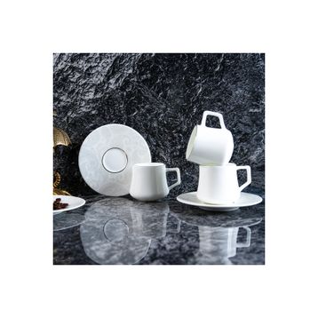 Evaliza Paisley White Double 6 Kişilik 130 ml Kahve Fincan Takımı