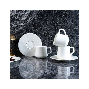 Evaliza Paisley White Double 6 Kişilik 130 ml Kahve Fincan Takımı