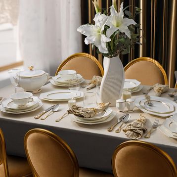 Evaliza Prizma Gold 60 Parça Yemek Takımı