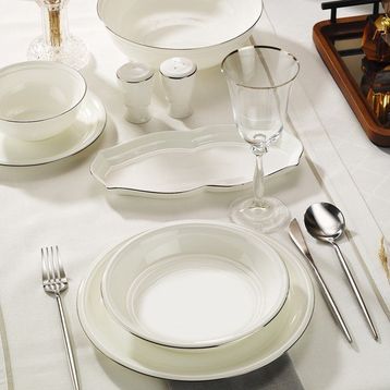 Evaliza Sapphire Platin Yemek Takımı 32 Parça