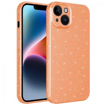 Evastore Apple iPhone 14 Kamera Korumalı Simli Lüks Zore Koton Kapak Kılıf