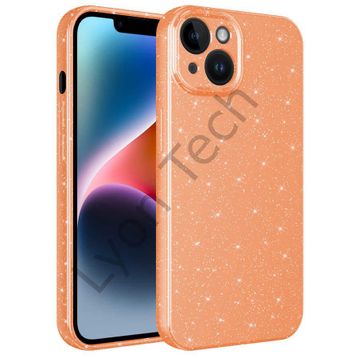 Evastore Apple iPhone 14 Kamera Korumalı Simli Lüks Zore Koton Kapak Kılıf