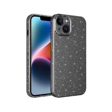 Evastore Apple iPhone 14 Kamera Korumalı Simli Lüks Zore Koton Kapak Kılıf