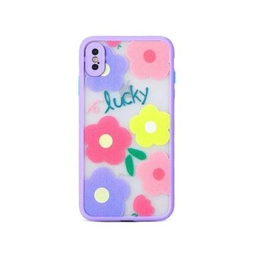 Evastore Apple iPhone XS 5.8 Fily Mor Çıçekli Kapak Kılıf