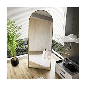 Evdemo Pamir 180x70 cm Altın Gold Metal Çerçeveli Ayaklı Oval Boy Aynası