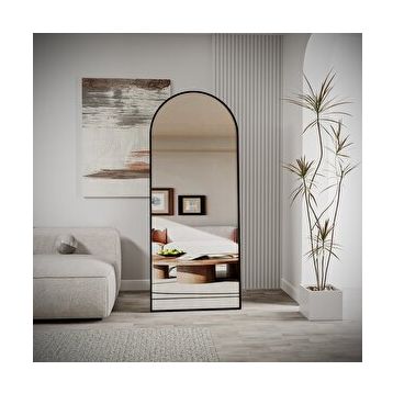 Evdemo Pamir 180x70 cm Siyah Metal Çerçeveli Ayaklı Oval Boy Aynası