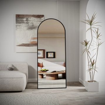 Evdemo Pamir 180x70 cm Siyah Metal Çerçeveli Ayaklı Oval Boy Aynası