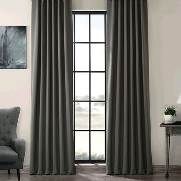 Evdepo Home Karartma Blackout Pilesiz Koyu Gri 270x250 cm Fon Perde