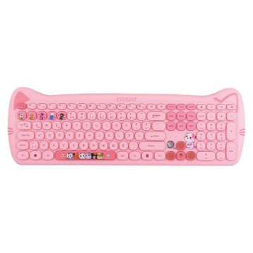 Everest Catty KM-6283 Pembe Kablosuz Klavye Mouse Seti