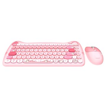 Everest Catty Mini KM-6285 Pembe TKL Kablosuz Klavye Mouse Seti