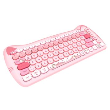 Everest Catty Mini KM-6285 Pembe TKL Kablosuz Klavye Mouse Seti