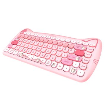 Everest Catty Mini KM-6285 Pembe TKL Kablosuz Klavye Mouse Seti