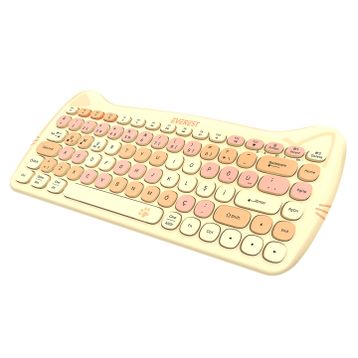 Everest Catty Mini KM-6285 Sarı TKL Kablosuz Klavye Mouse Seti